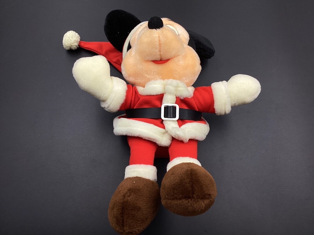 ミッキーマウス Xmasサンタぬいぐるみ 2体セット（当時物希少品