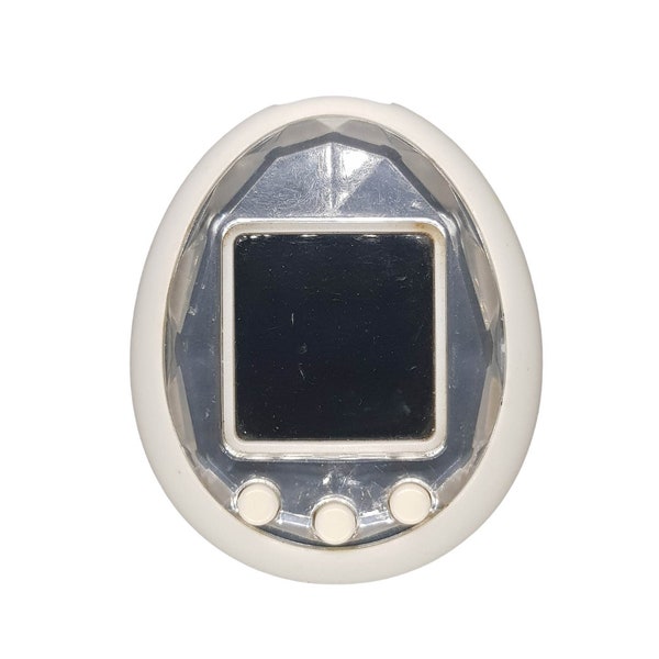 Tamagotchi ID white , Japan version | Bandai , Authentic |Used , Yellowish display |  SKU VTVP01144