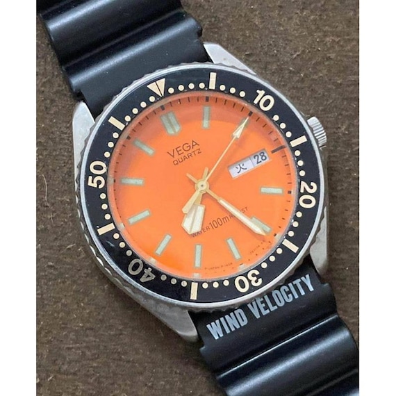 Vintage VEGA (citizen) Diver 100m Orange Dial Made in Japan