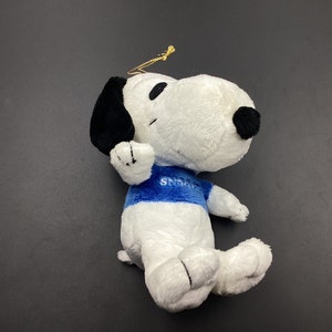 SKU DP01 F110 | Snoopy blaues Hemd guten Zustand Plüsch Stoffpuppe authentische Spielzeug-Puppe | Erdnüsse | etwa 15 cm