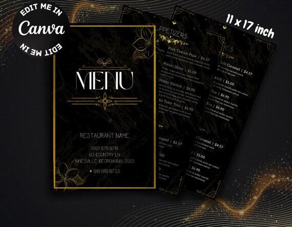 PRINTABLE Street Food Menu Template Restaurant Luxury Menu - Etsy India