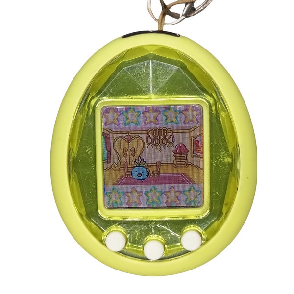 Tamagotchi ID Yellow , Japan version  | Authentic , Bandai | Used , Yellowish display  | SKU VTVP01119