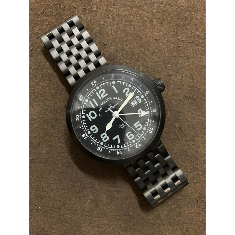 ZENO WATCH BASEL B554Q GMT Quartz Stainless Steel Black Dial