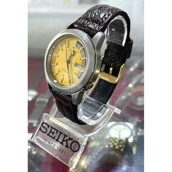 Seiko 5 Automatic With Yellow Racing Dial Genuine Etsy Canada