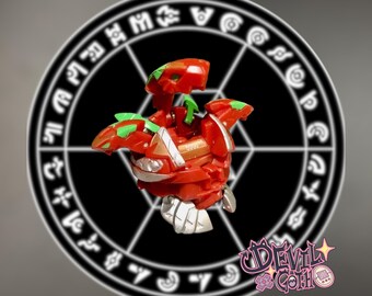 Bakugan Japanese Evolved Red Pyrus Knight Percival Spin