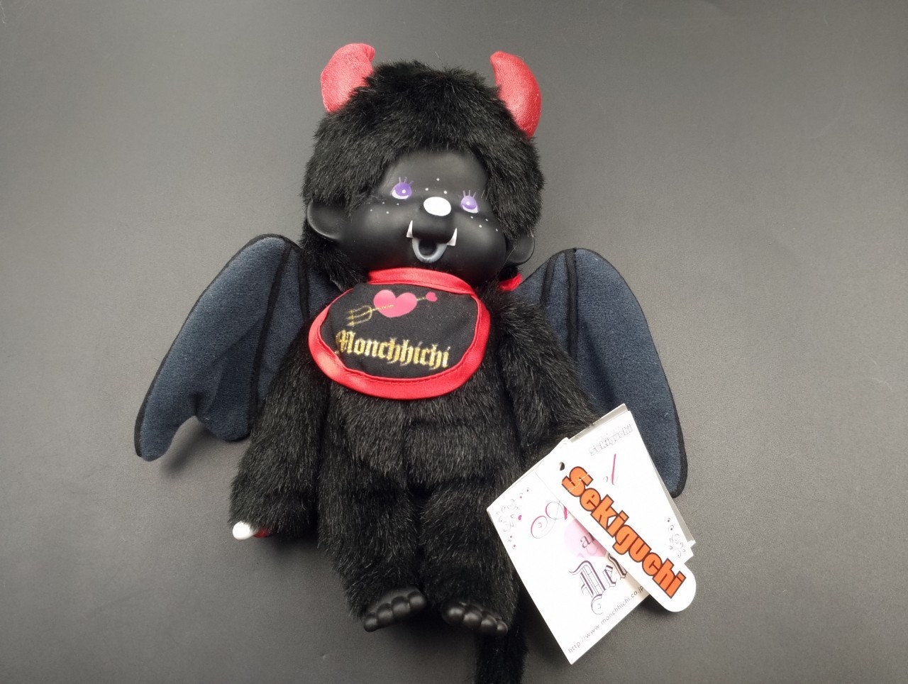 SKU DD F3 | Kiki Monchhichi Vintage Black Devil Vampire Doll