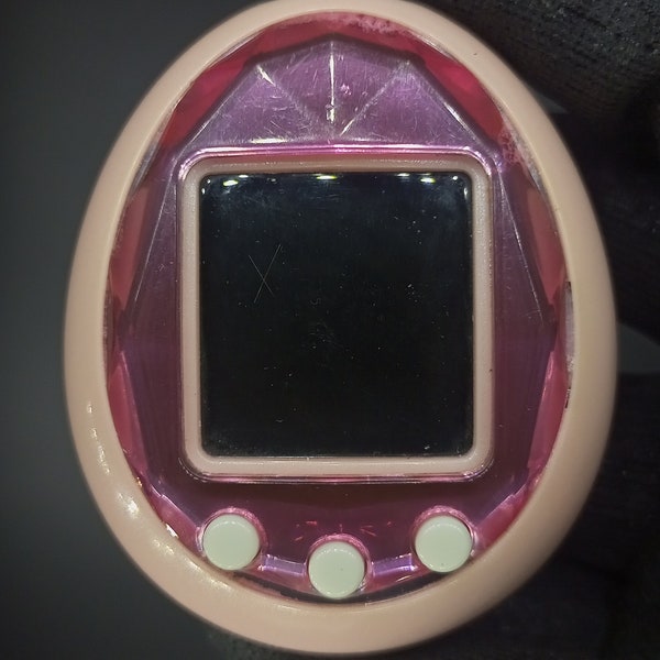 Tamagotchi I D , Pink  | Japan , Bandai | Used , Yellowish display , Sunburned shell| SKUVTVP02004