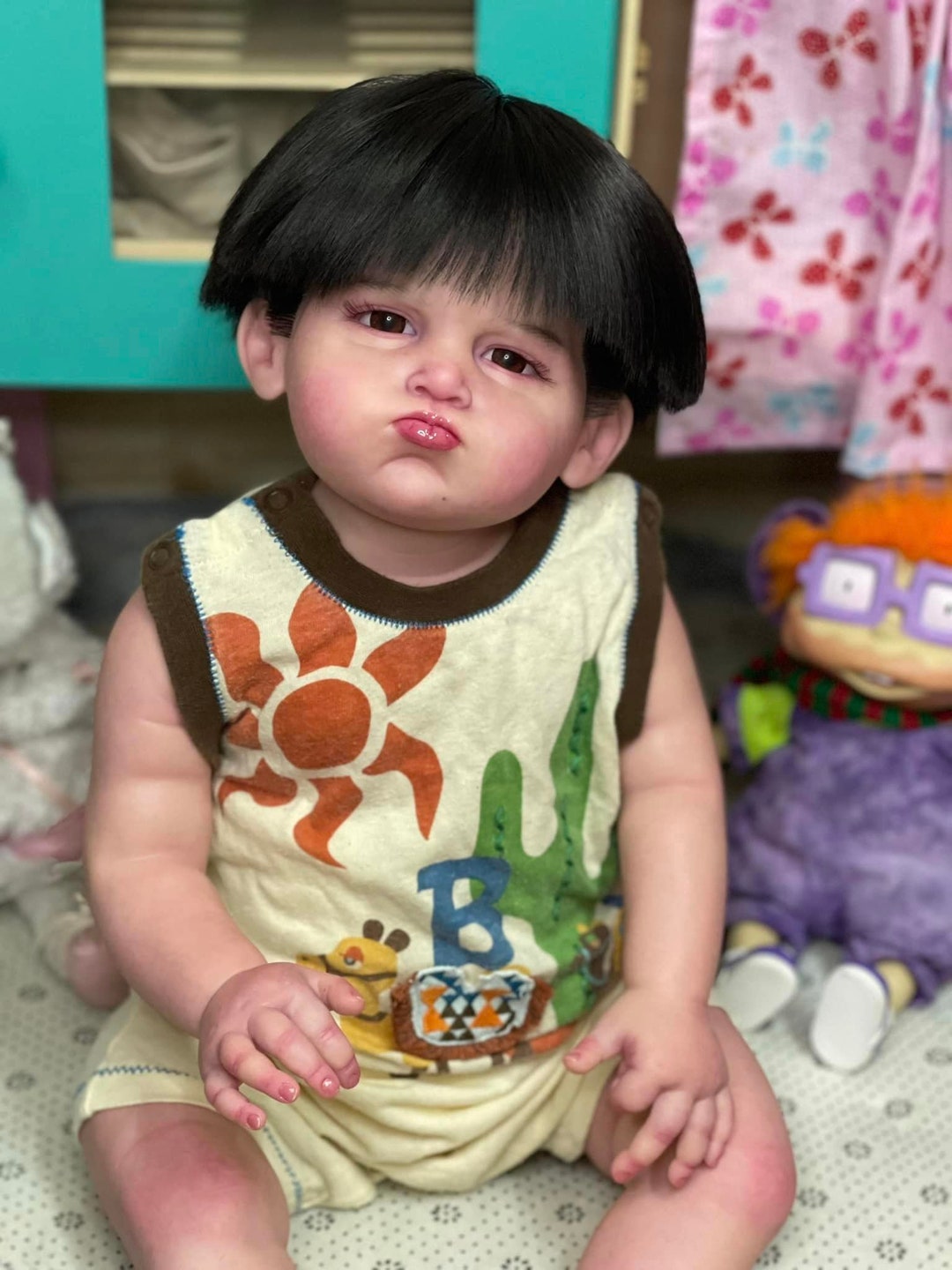 Reborn Baby Asian Chubby Fat Plump Realistic Baby Doll Boy Soft Vinyl  Scale 1/1 Art Painting Action Doll Custom Doll