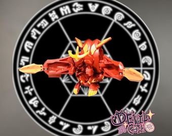 Bakugan Gundalian Invaders Pyrus Battalix Dragonoid With Axator Gear Combat Set