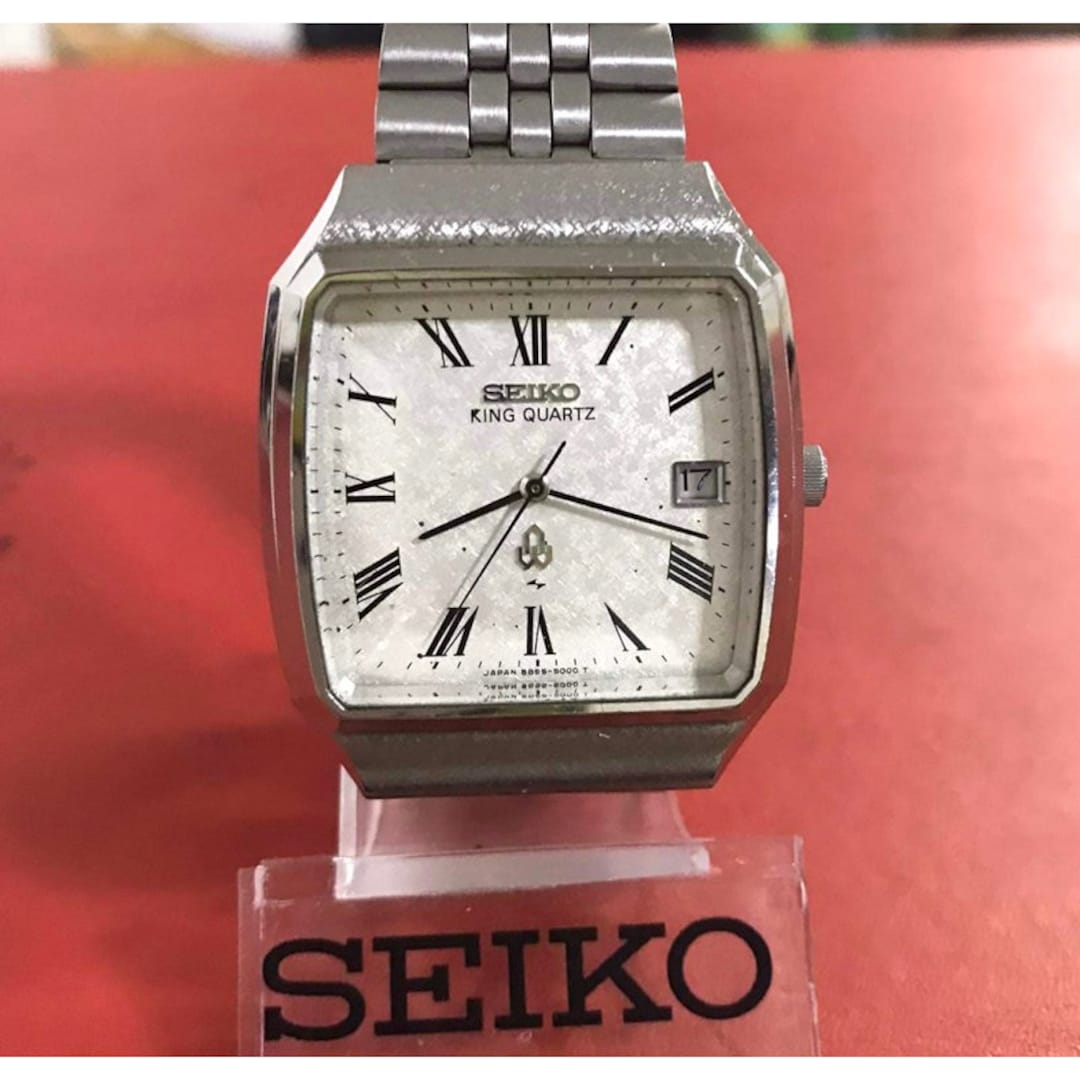 Seiko King Quartz Date men S Watch 5855 5000 Genuine Etsy Canada