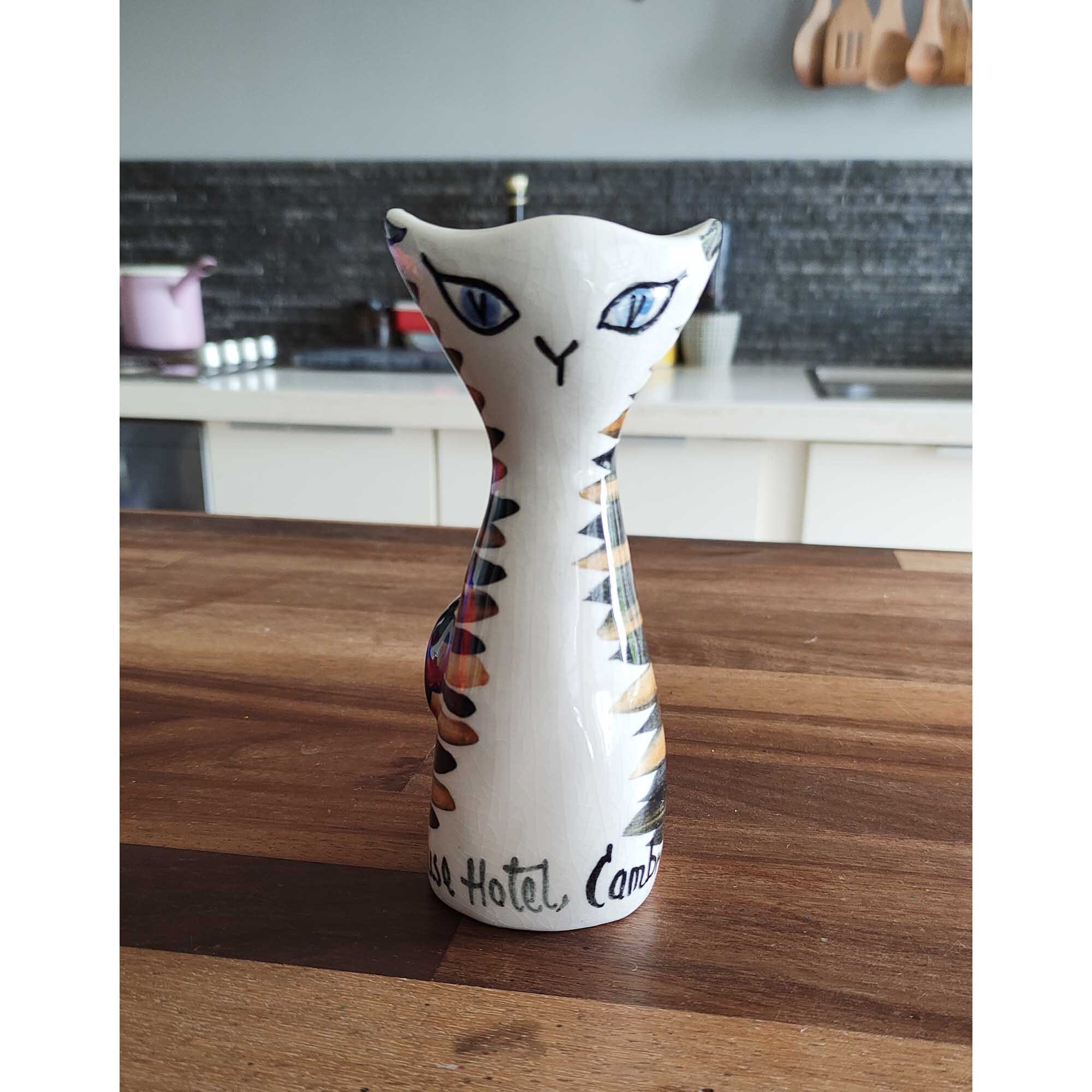 Vintage Jersey Pottery Cat Vase 1950's Garden House Hotel Etsy UK