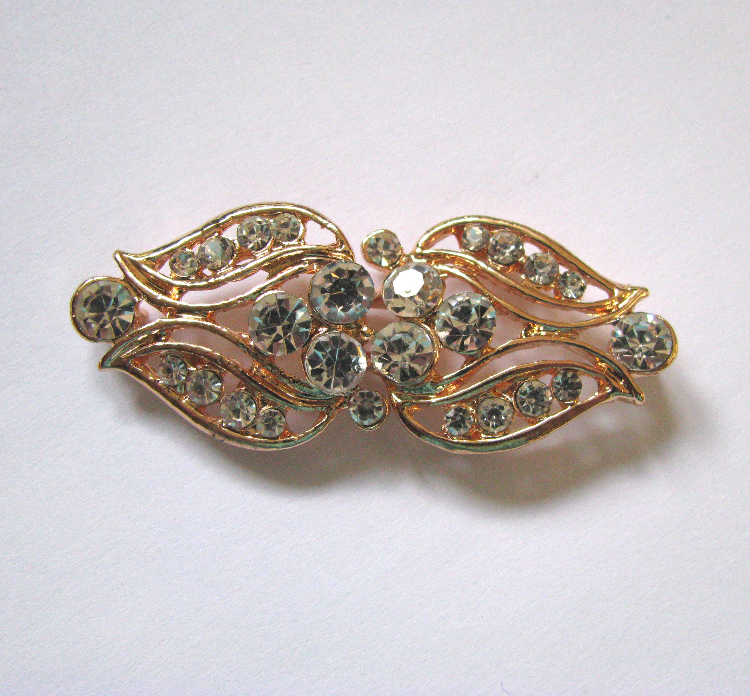 Rhinestone Sweater clips Vintage Cardigan clasp Romantic Etsy