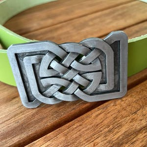 Leather viking belt, Green buckled belt, Medieval scandinavian belt, LARP Cosplay Reenactment