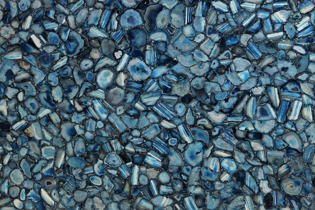 Blue Agate Countertop Slab Blue Agate Semi Precious Stone Etsy