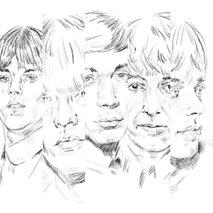 The Rolling Stones 1960er Jahre komplettes Set von fünf handsignierten Portraitdrucken