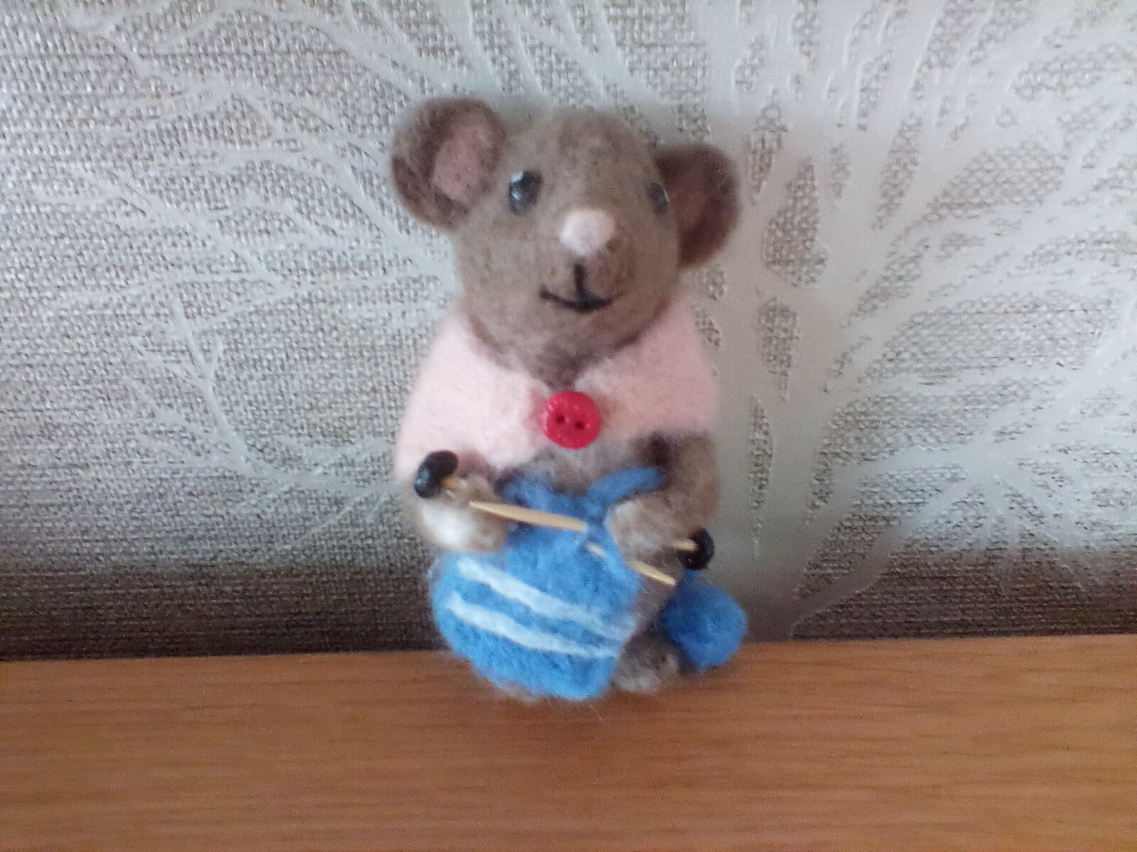 Needle felted knitting mouse Etsy