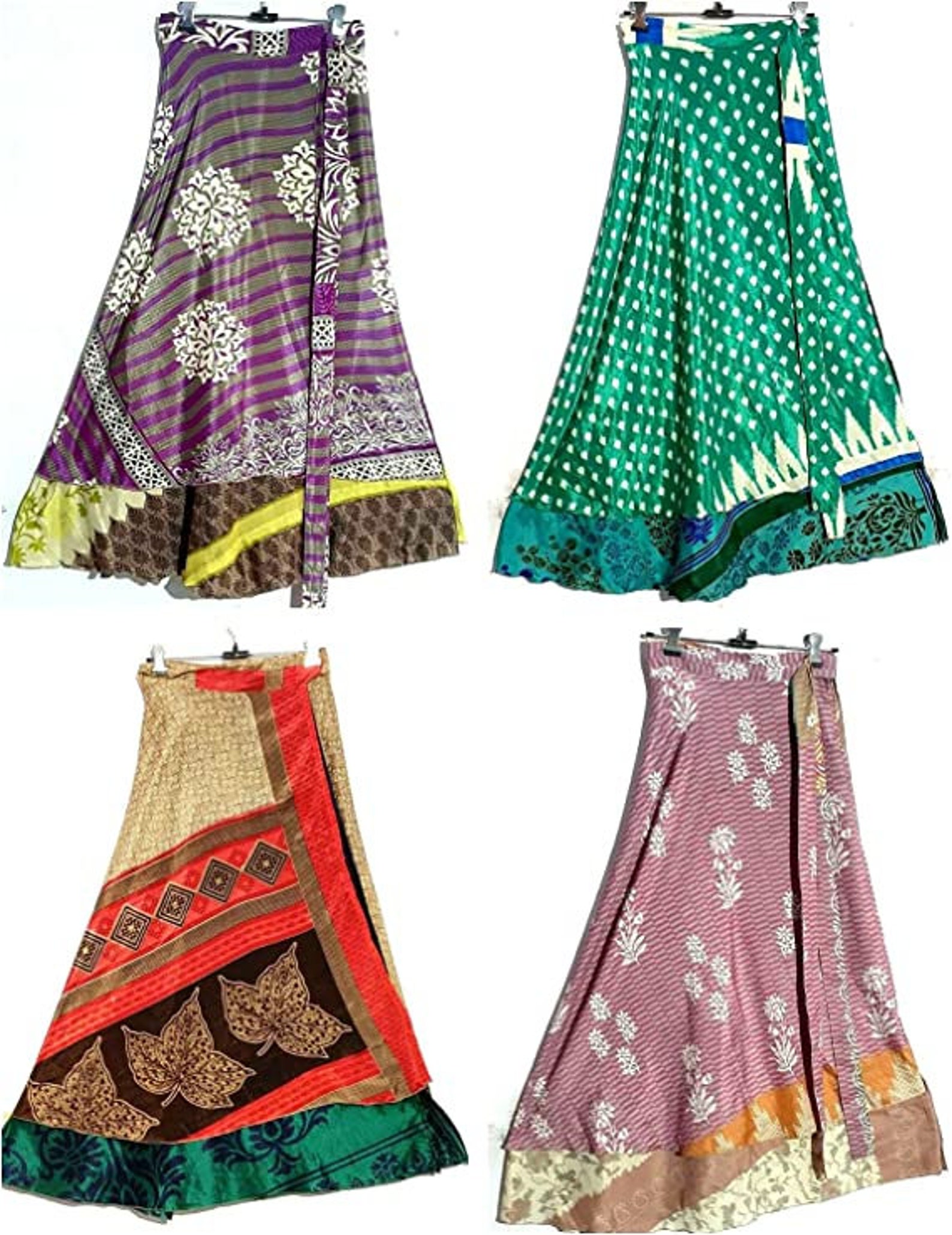 SALE ON Indian Vintage Art Silk Sari Wrap Skirts for Women & - Etsy