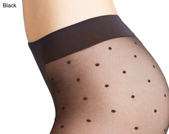 Details about Vintage Black STOCKINGS dotty dashes patterned 15 denier one size Details about Vintage Black STOCKINGS dotty dashes patterned 15 denier one size