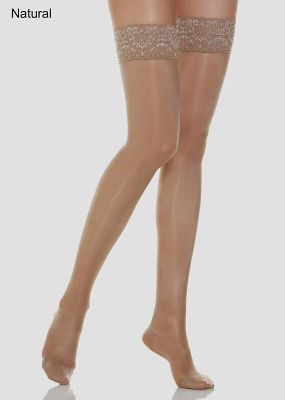 10 Denier Silk Satin Sheen Lace Top 