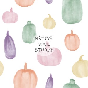 Halloween pumpkin watercolour seamless pattern tile, fabric design, surface pattern, non-exclusive, commercial licence, digital download