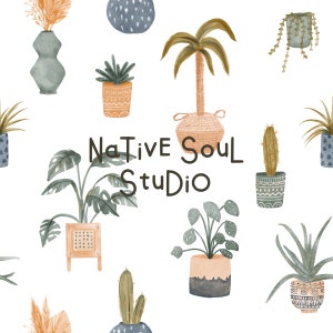 Boho houseplant stampa acquerello senza cuciture motivo piastrella, design in tessuto, modello di superficie, non esclusivo, licenza commerciale, download digitale