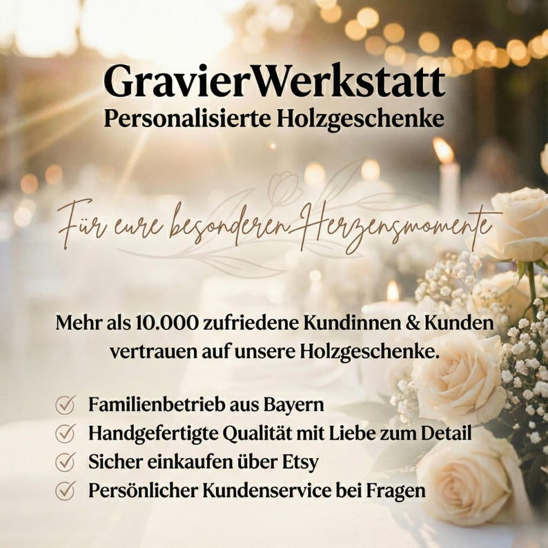 Hochzeitsgeschenk Holzschild Hand in Hand ein Leben lang personalisiert mit Namen und Datum zdjęcie 9