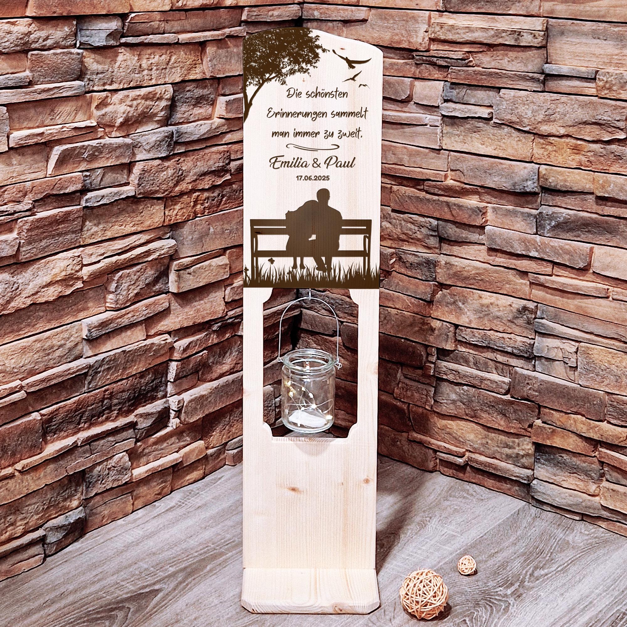 Personalisiertes LED-Namen-Herz Aus Holz – Individuelles Hochzeits- & Liebesgeschenk Mit Timer