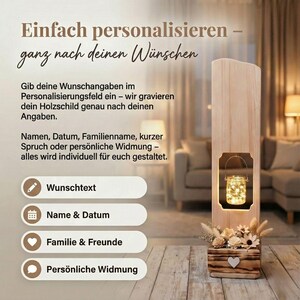 Hochzeitsgeschenk Holzschild Hand in Hand ein Leben lang personalisiert mit Namen und Datum zdjęcie 7