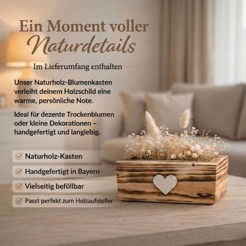 Hochzeitsgeschenk Holzschild Hand in Hand ein Leben lang personalisiert mit Namen und Datum zdjęcie 6