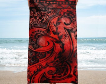 Towel (30x60) - Mediterranean Red (004) Design