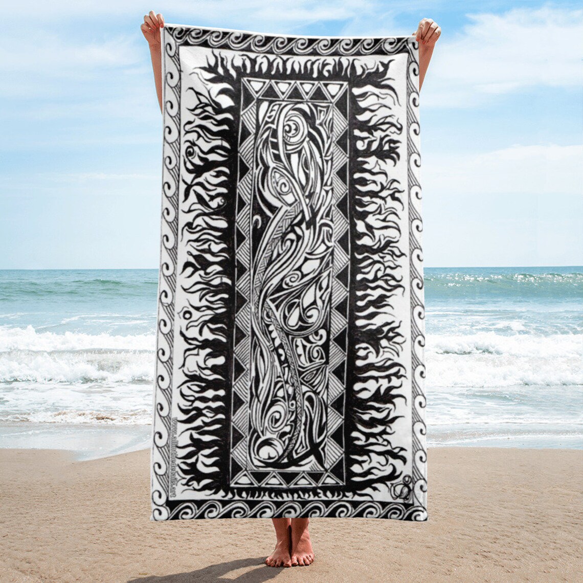 Beach/bath Towel 30x60 Tribal Patterns 011 Design Etsy UK