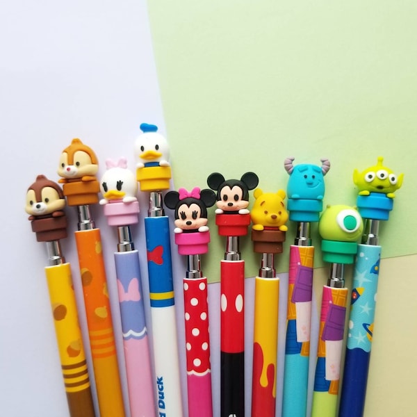 Disney refillable .7mm ball Pen| christmas gifts idea fans|Official Mickey Minnie Pooh Chip Dale Donald Alien Sulley Toy Story