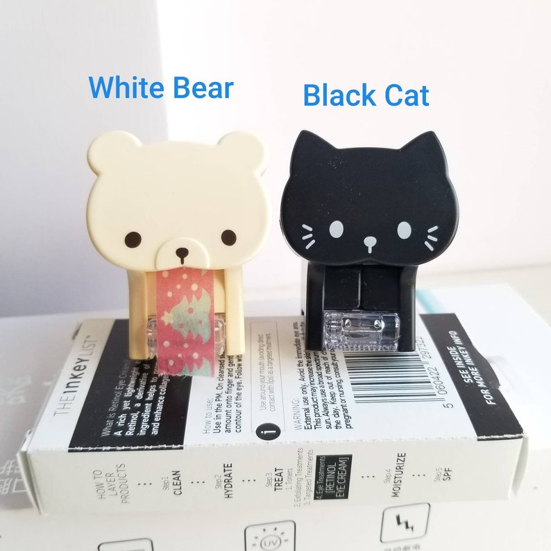 Washi Tape Dispenser Cute Kawaii Tape Cutter Cat Stationary Etsy