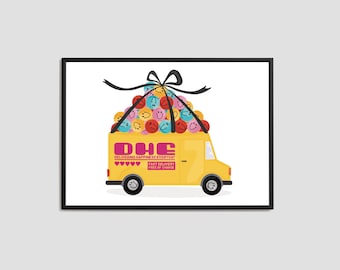 Delivering Happiness Everyday Print / Happiness Wall Art / Happy Print / Smile Art / Quirky Art / Home Decor / Poster Print / Fun Art
