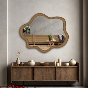 Asymetric Wall Mirror, Wavy Wall Mirror, Irregular Mirror, Decorative Mirror