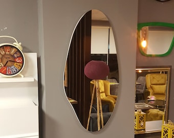 Squiggle Mirror, circle mirror, Asymmetrical Wall Mirror, Pond Mirror, Wavy Mirror, Irregular Mirror