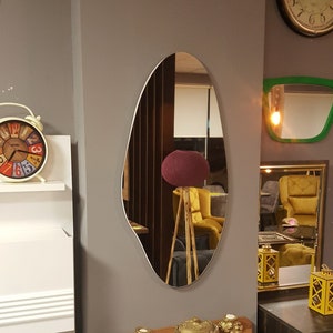 Squiggle Mirror, circle mirror, Asymmetrical Wall Mirror, Pond Mirror, Wavy Mirror, Irregular Mirror