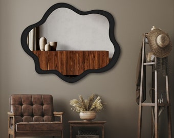 Asymetric Mirror, Curvy Mirror, Wavy Mirror, Asymetrical Mirror, Wall Mirror,