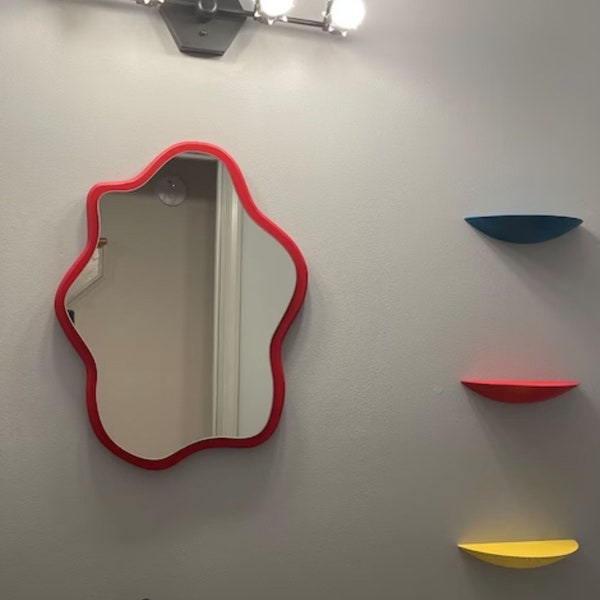 mirror wall decor, Asymmetrical Mirror, Aesthetic Mirror, irregular mirror, mirror home decor, bathroom mirror, bedroom mirror,