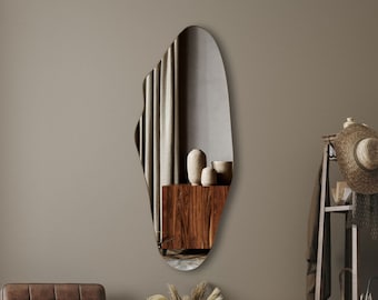 Unique Mirror, Pond Mirror, Mirror Concept,Frameless Mirror, Mirrors, Bathroom Mirror, Rustic Mirror, Asymmetrical Mirror,