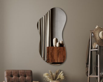 Asymmetrical Mirror, Irregular Mirror, Mirror Wall Decor, Vanity Mirror