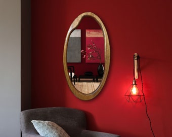 Real Pine Mirror, Wood Mirror, Asymmetrical Mirror, Decorative Mirror, Design Mirror