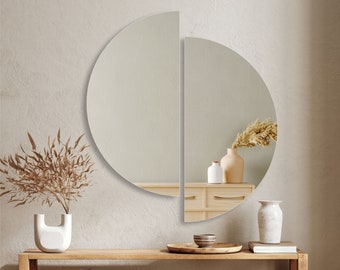 Aesthetic Mirror, Bathroom Sink Mirror, Geometrik Mirror, Half Moon Mirror, Round Mirror, Moon Mirror,