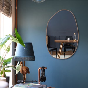 Black Framed Asymmetrical Mirror, Wall Mirror, Irregular Mirror, Wavy Mirror