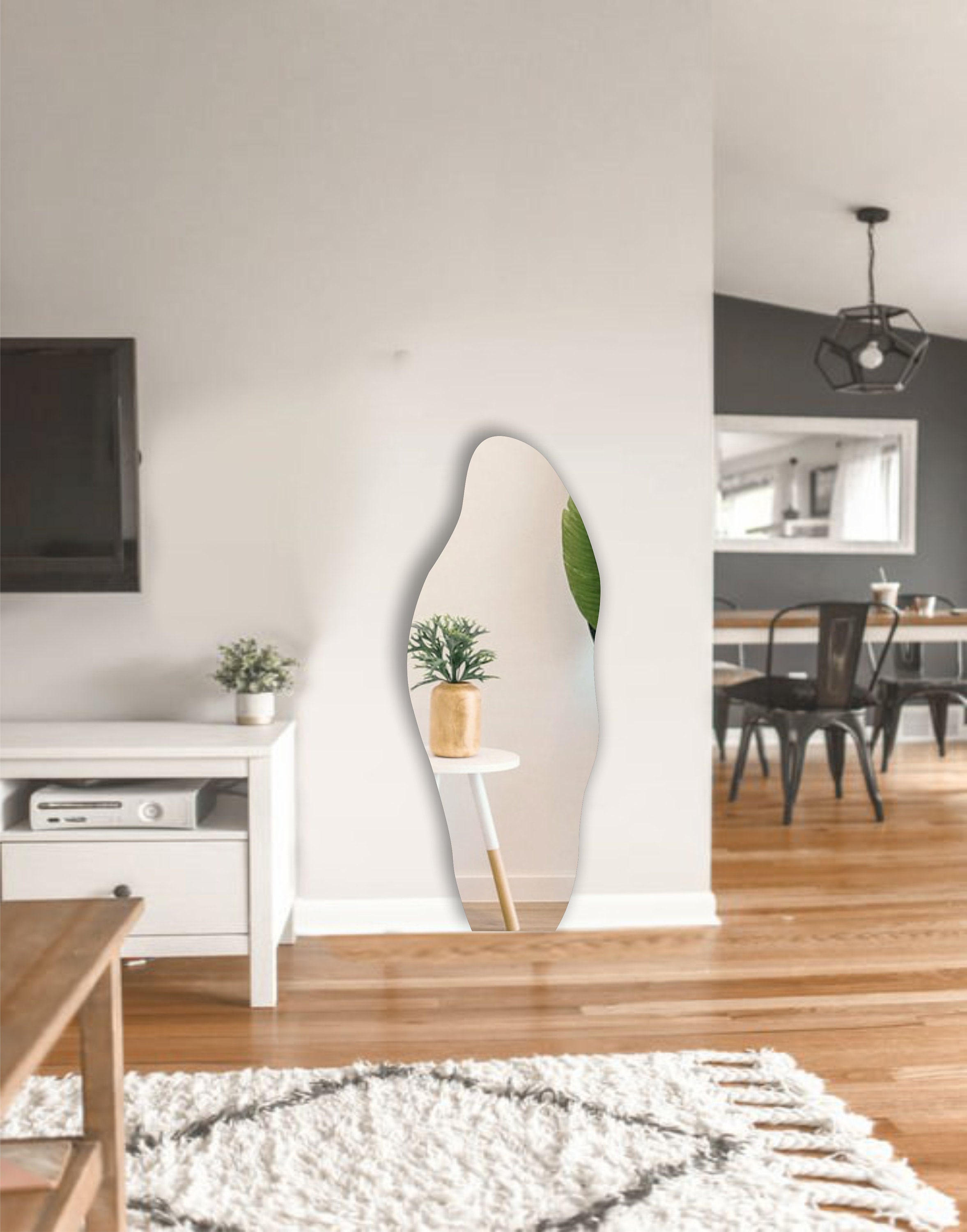 full length mirror, asymmetrical mirror, irregular mirror, aesthetic mirror, home mirror decor