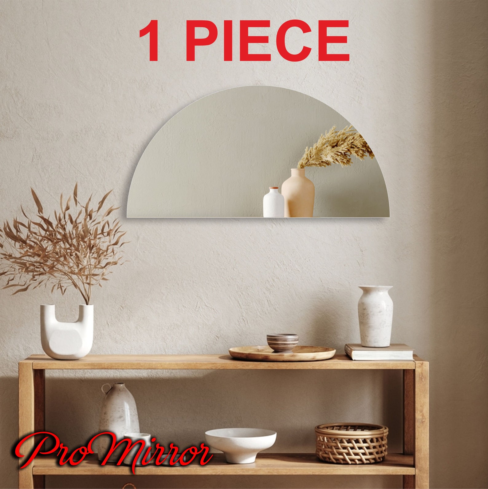 Half Moon Wall Mirror, Entryway Decor, Custom Colors - Etsy