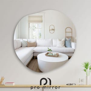 Asymmetrical Mirror Home Decor, Circular Wall Mirror Decor, Aesthetic Mirror Wall Decor, Irregular Mirror