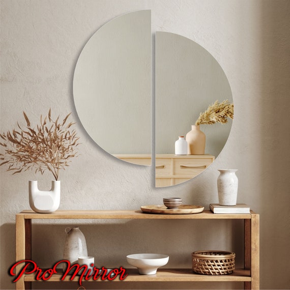 Specchio Half Moon, specchio decorativo da parete, specchio d