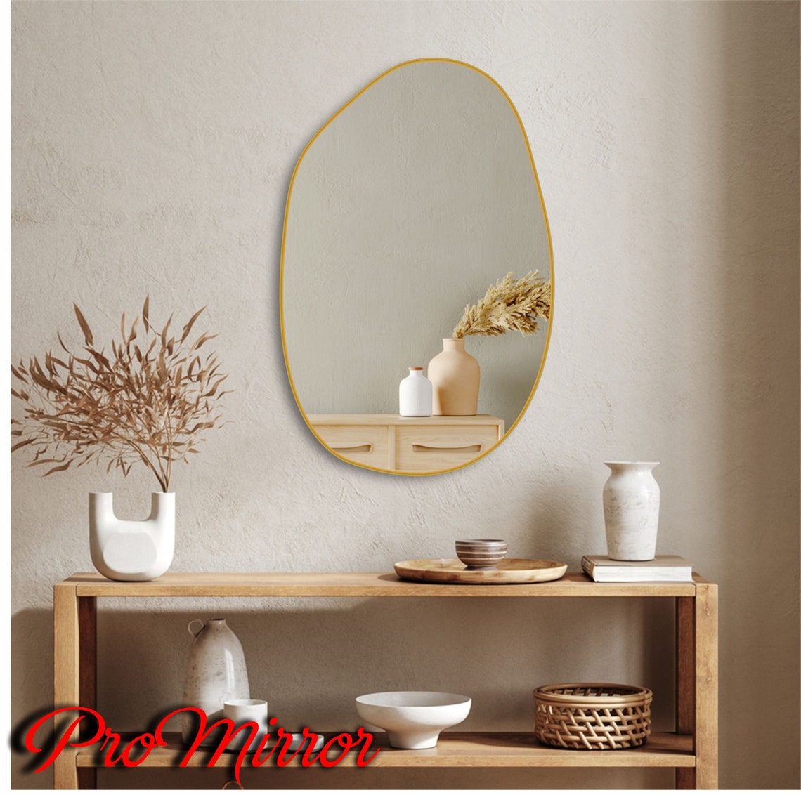 Decorative Mirror Irregular Mirror Wall Mirror Office Etsy