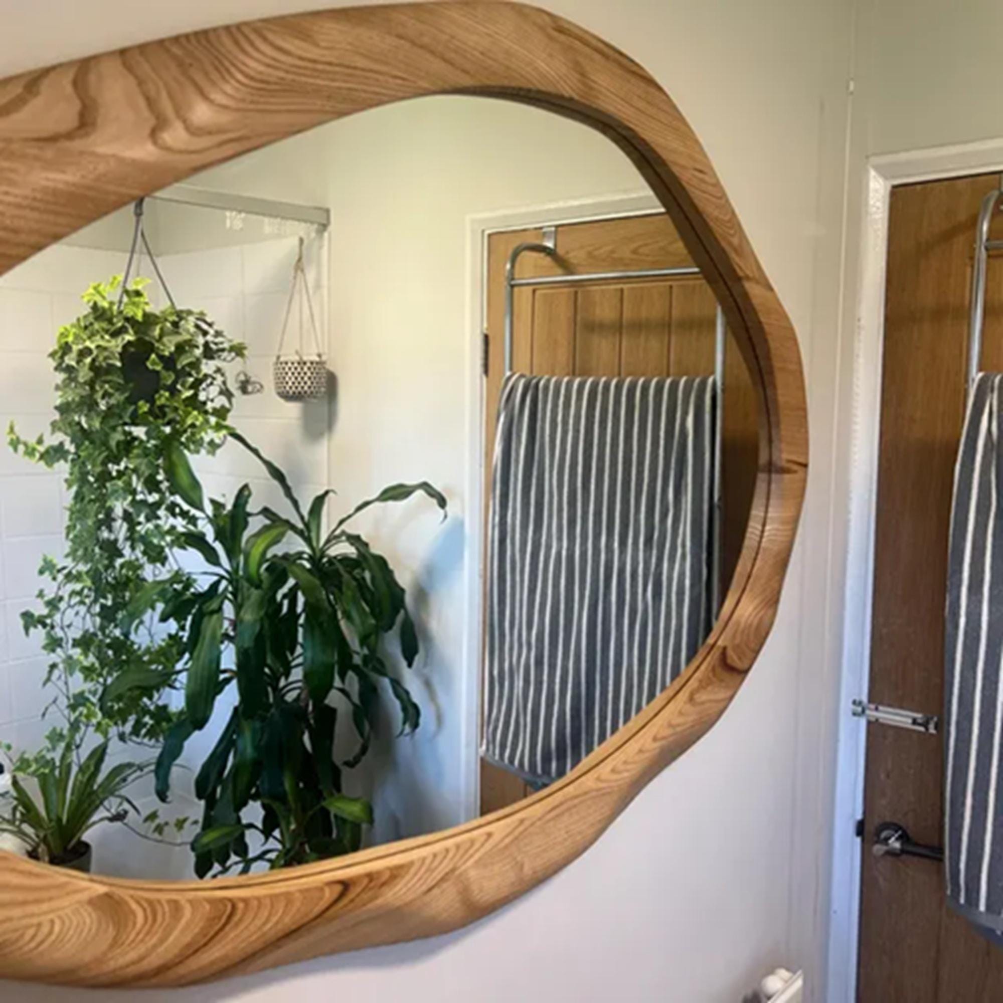 wooden dressing mirror design Handmade Asymmetric Walnut Framed Mirror. Console or Small Chiffon Colors:Sage Green SCH004111_W_S Wendy Darling peter pan which you can access